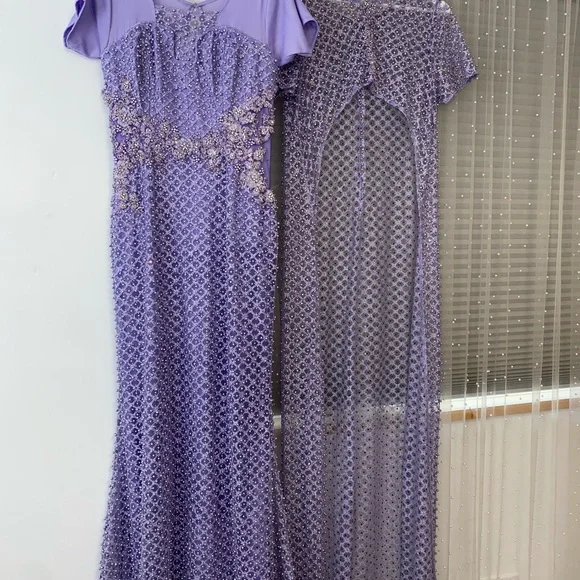 lilac two piece prom dress Rachel Allan 70337